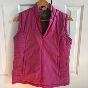 Adidas Golf ClimaWarm Magenta zip vest with zip pockets women's medium